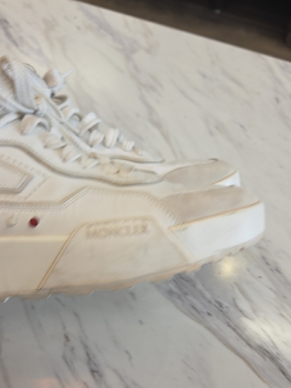 Moncler White High-Top Athletic Sneakers - Picture 10 of 15